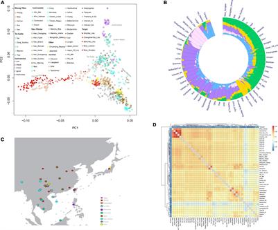 Genomic Insights Into the Unique Demographic History and Genetic Structure of Five Hmong-Mien-Speaking Miao and Yao Populations in Southwest China